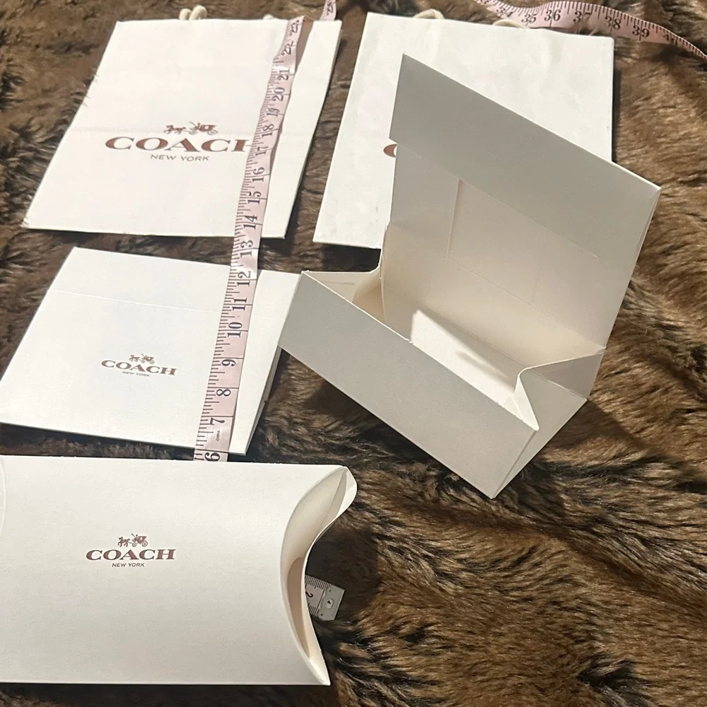 Bundle - 2 Coach Gift Bags & 3 Boxes
